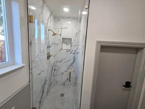 Modern Bathroom Design with Gold Fixtures