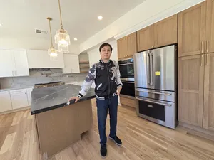 9Builders: Bright and Airy Kitchen with Modern Design and Custom Lighting