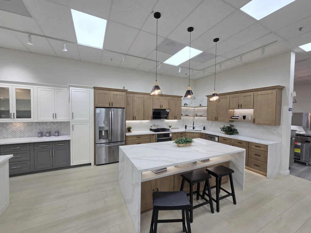 Spacious Kitchen with Large Island and Waterfall Edge