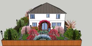 3D Garden Design for a House in Elk Grove by Helen from 9Builders
