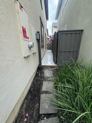 Narrow Pathway with New Tile Installation
