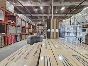 Composite decking and lumber aisle