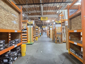 Wide hardware department aisle
