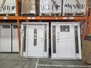 Pre-hung exterior front door display