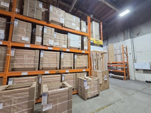 Bulk boxed inventory and pallet storage area