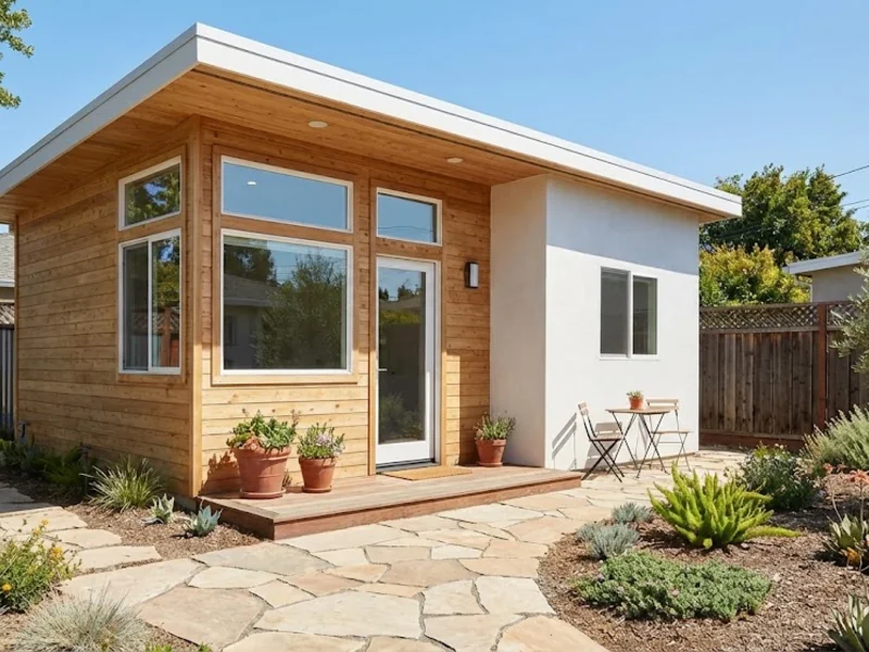 Finished detached ADU with landscaping in the Bay Area