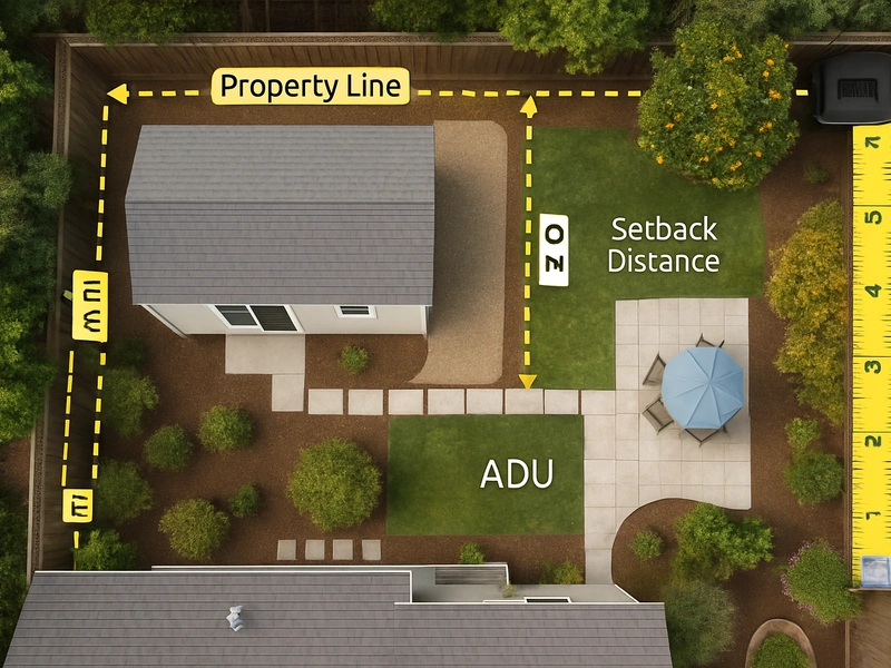 灣區獨立ADU退縮規定地產示意圖