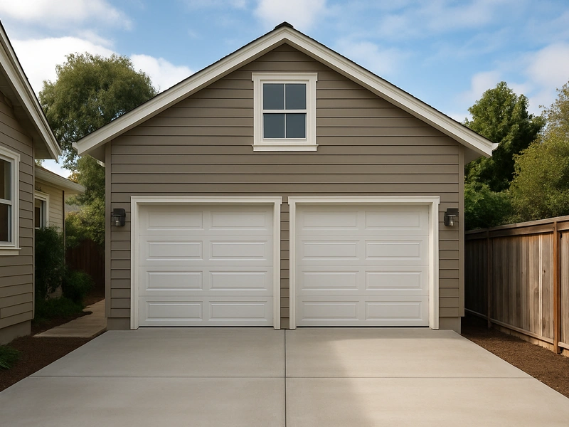 Costo de construcción de garaje independiente en el Área de la Bahía — garaje terminado para dos autos con entrada
