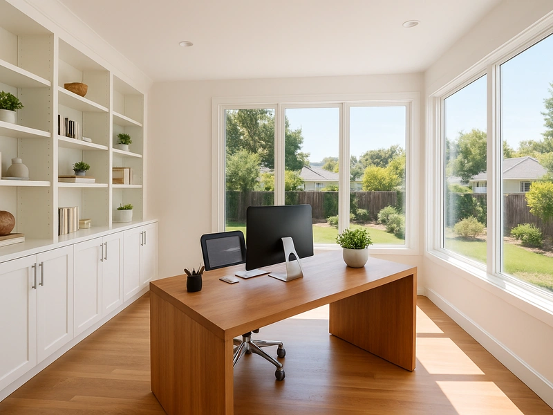 灣區居家辦公室增建費用 現代工作空間配備大型窗戶