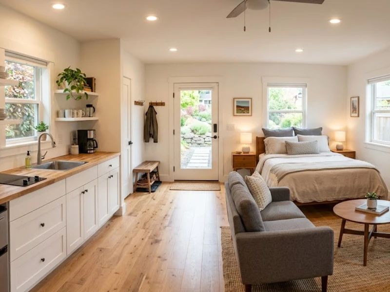 In-law suite addition in a Bay Area home with separate living space and private entrance