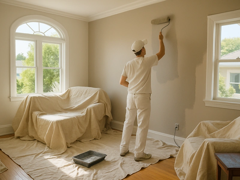 Interior painting cost Bay Area — freshly painted living room with neutral walls