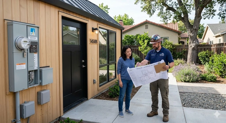 Unpermitted ADU in a San Jose backyard awaiting legalization and permit approval