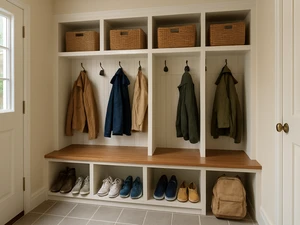 मडरूम अतिरिक्त लागत और बे एरिया घरों के लिए डिज़ाइन विचार