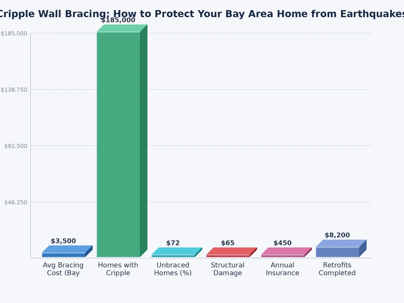 Bar chart comparing average cripple wall bracing costs across Bay Area cities