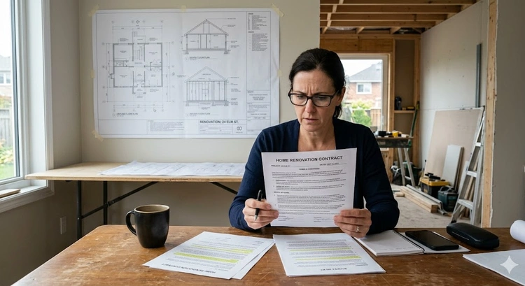 Bay Area homeowner reviewing custom home builder red flags in contract documents