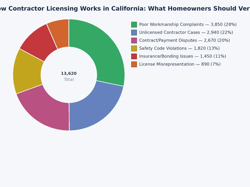 Chart showing California contractor license classes A, B, and C and their residential coverage areas