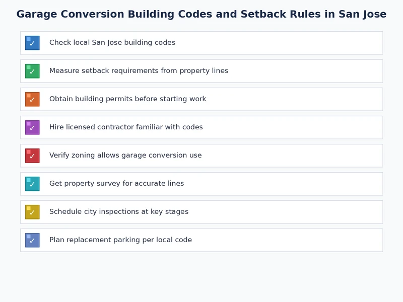 Checklist for garage conversion building codes San Jose permit requirements