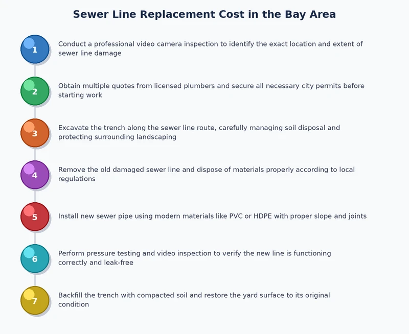 Trenchless vs open-cut sewer line replacement cost comparison chart for Bay Area homes