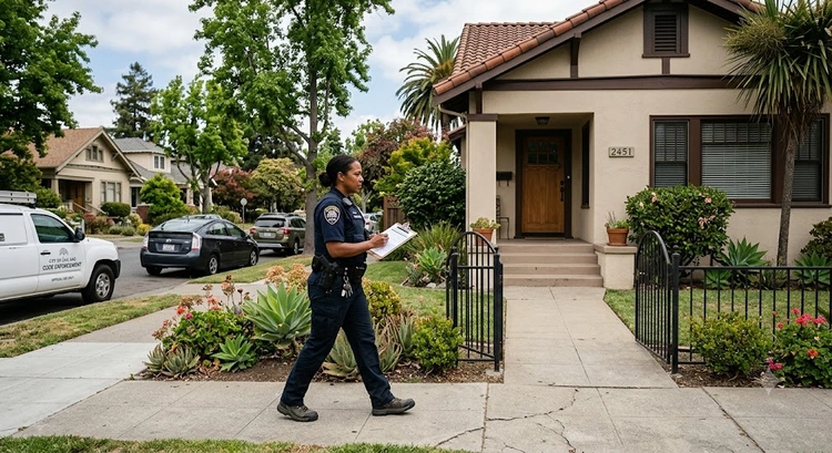 building code inspection checklist and permit documents for California construction project